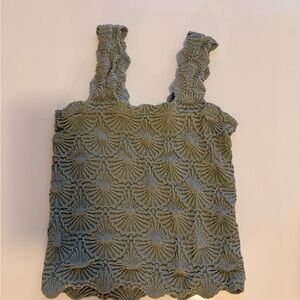 Elegant Olive Textured Tank Top